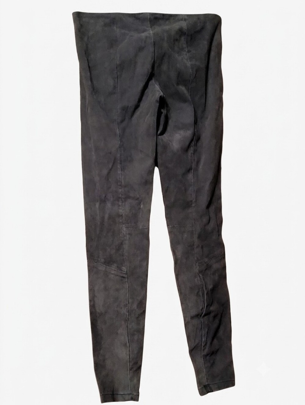New Vince Lamb Leather Skinny Pants Charcoal Gray Zip Hem Leggings 100% Leather - Picture 6 of 8